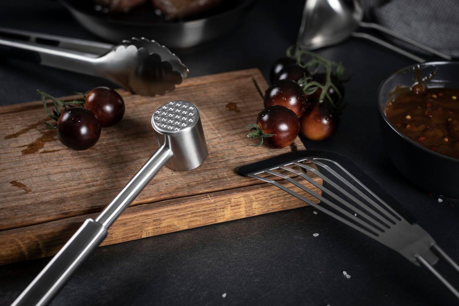 Alt View 1. Kuhn Rikon - Essential Meat Tenderizer, Dual-Sided Stainless Steel Head - Silver.