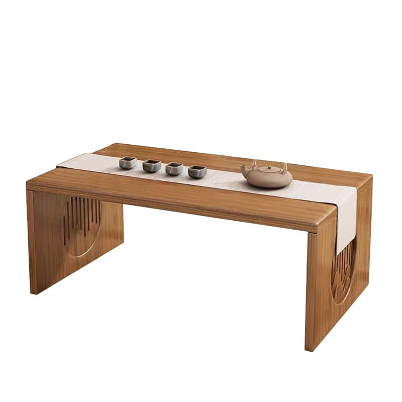 Cubilan - 39.4''W x 11.8" D Rectangular Japanese Folding Coffee Table, No Assembly Required - Brown