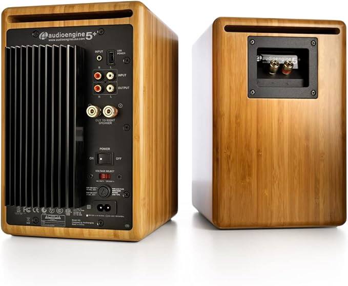 Audioengine A5+ Wired Home Music System Bookshelf Speakers Bamboo