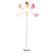 Angle. Simple Designs - Simple Designs 5 Light Adjustable Gooseneck Floor Lamp - White/Pink Shades.