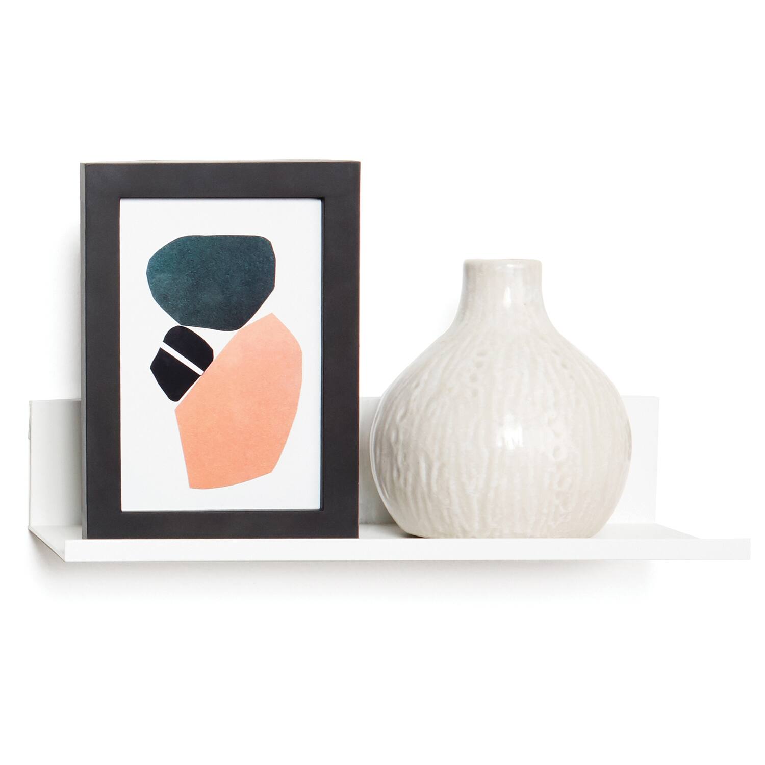 Back. Hangman - No-Stud Floating Shelf 12" - White.