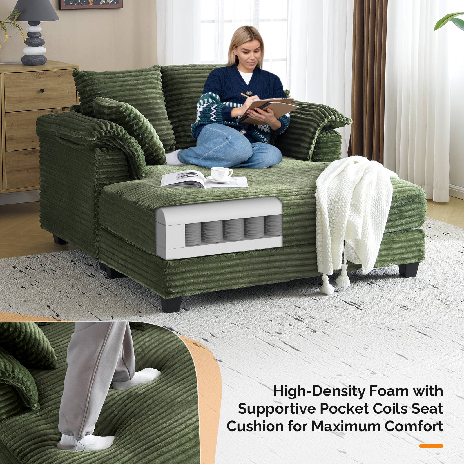 1. V AIME High-Density Foam with Supportive Pocket Coils Seat Cushion for Maximum Comfort

2. High-Density Foam with Supportive Pocket Coils Seat Cushion for Maximum Comfort