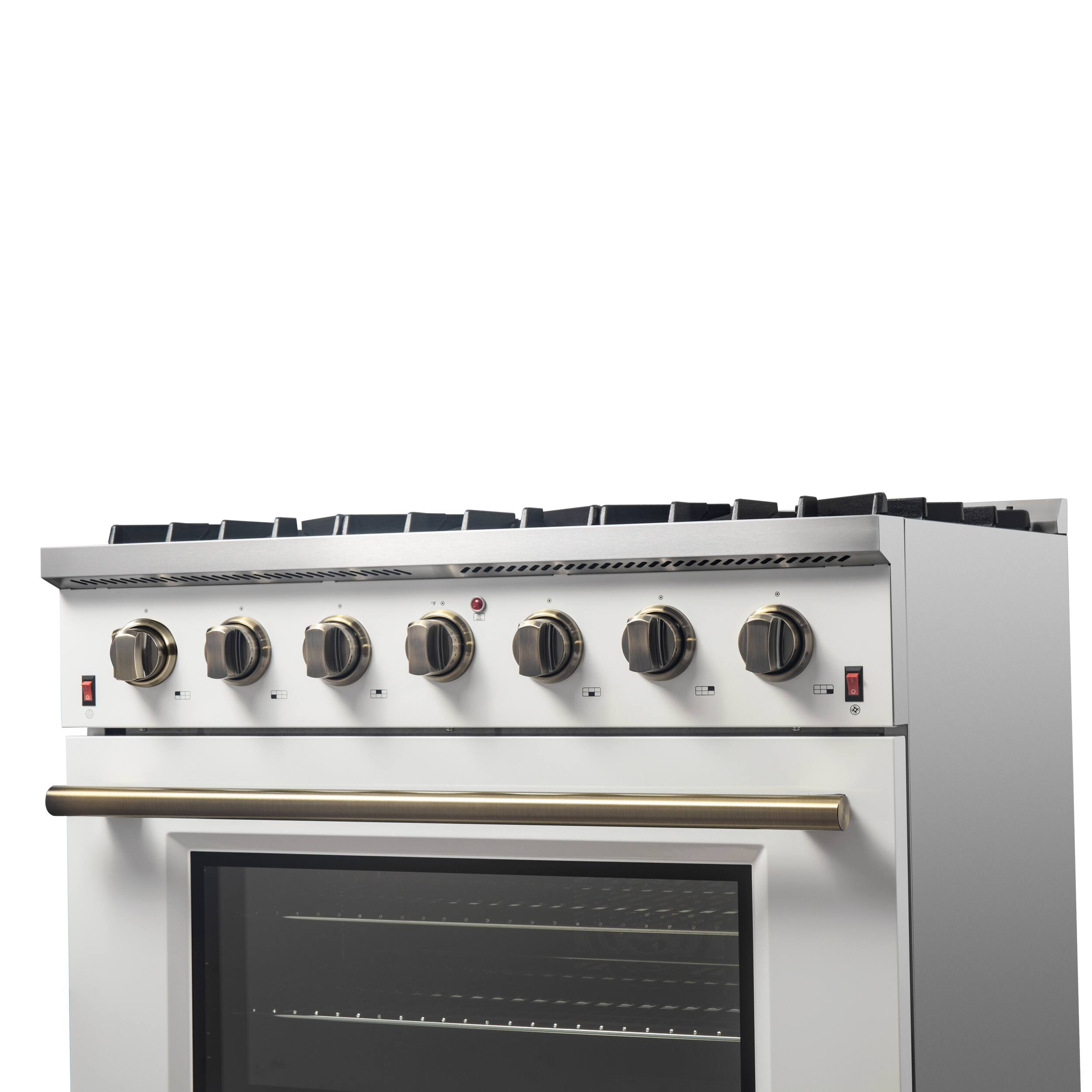 Alt View 6. Forno Appliances - Galiano 5.36 Cu. Ft. Freestanding Gas Range with Convection Oven - White.