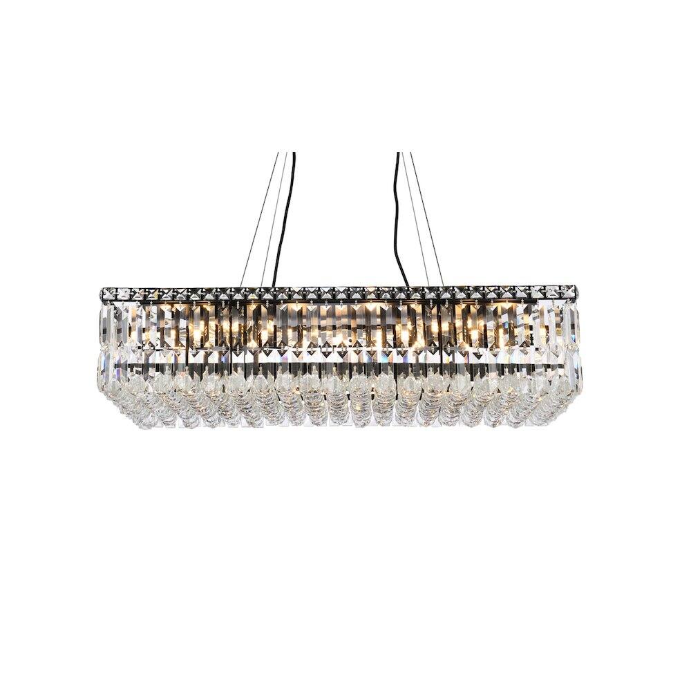 Alt View 2. Elegant Lighting - Maxime 32 Inch Black Chandelier - Black And Clear.