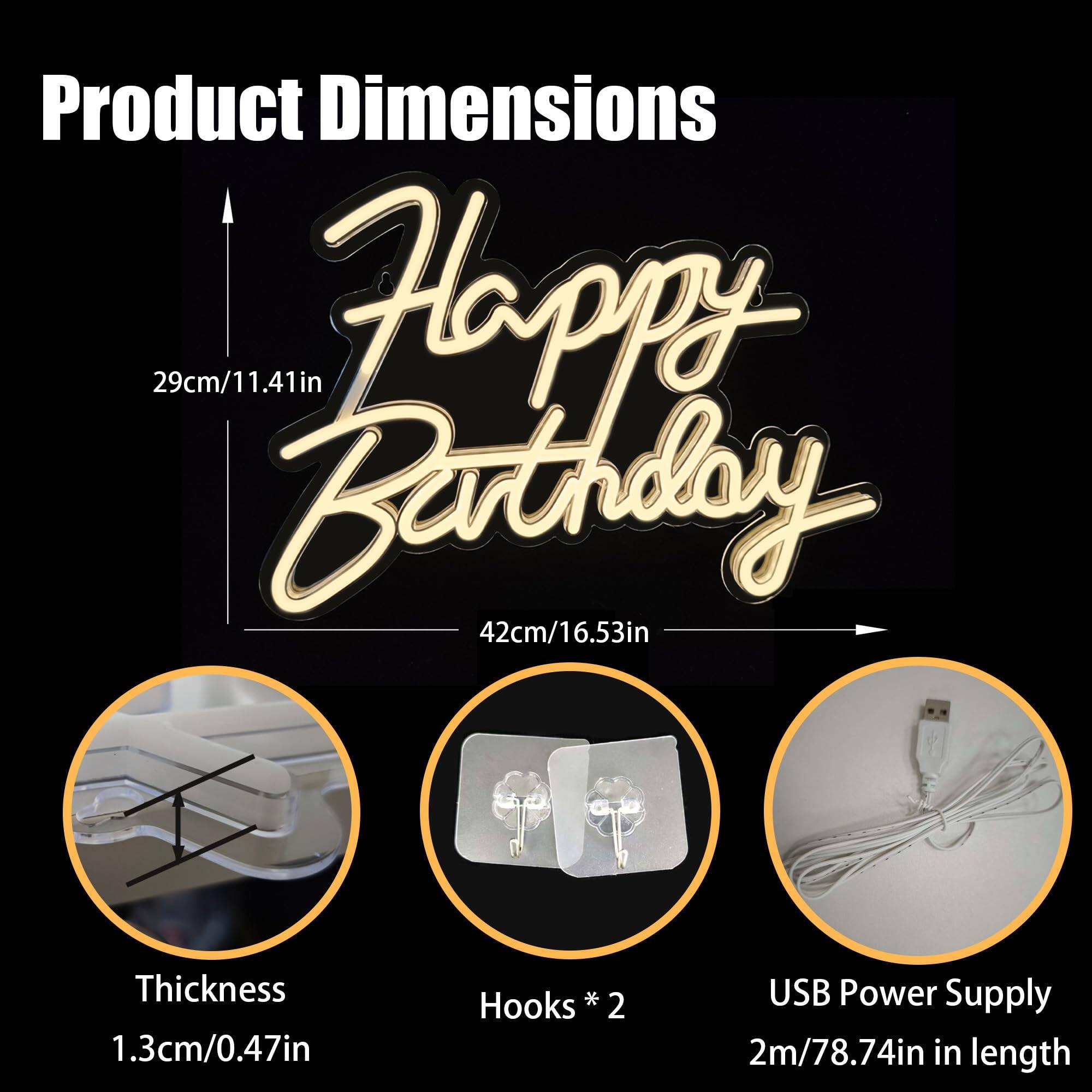 Product Dimensions  
- Height: 29cm/11.41in  
- Width: 42cm/16.53in  
- Thickness: 1.3cm/0.47in  
- Hooks: 2  
- USB Power Supply: 2m/78.74in in length