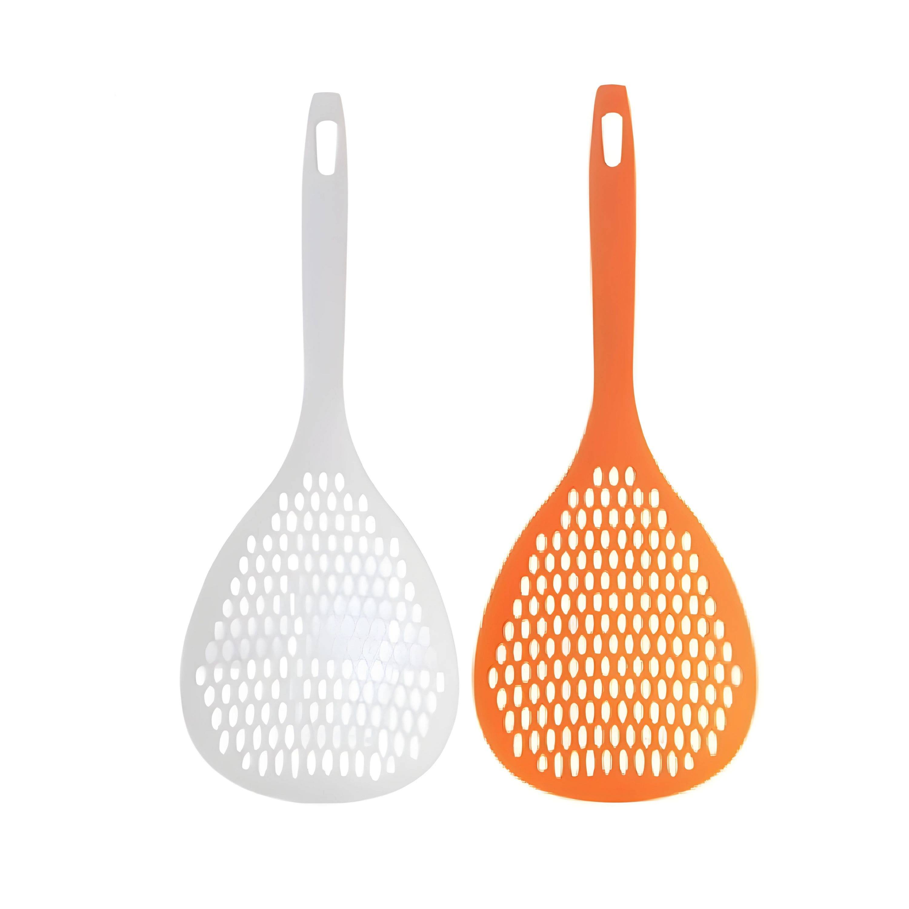 Kitcheniva - Kitchen Scoop Colander Strainer For Food Straining 2 Pcs - orange, white