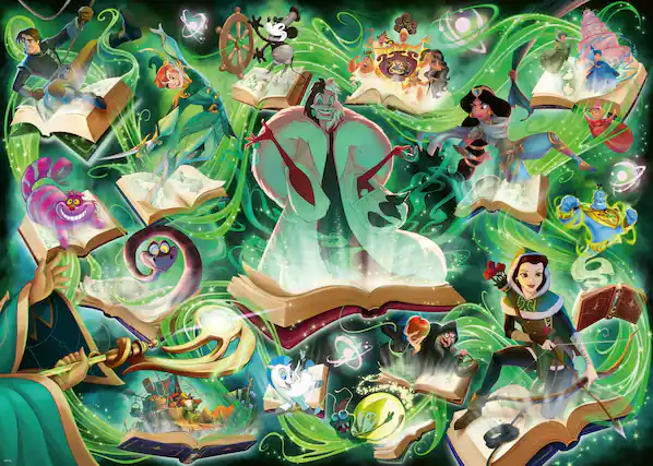 Front. Ravensburger - Ravensburger Disney Lorcana - Glimmers of The Realm: Emerald 1000 Piece Jigsaw Puzzle | Premium Quality Made in Europe |.