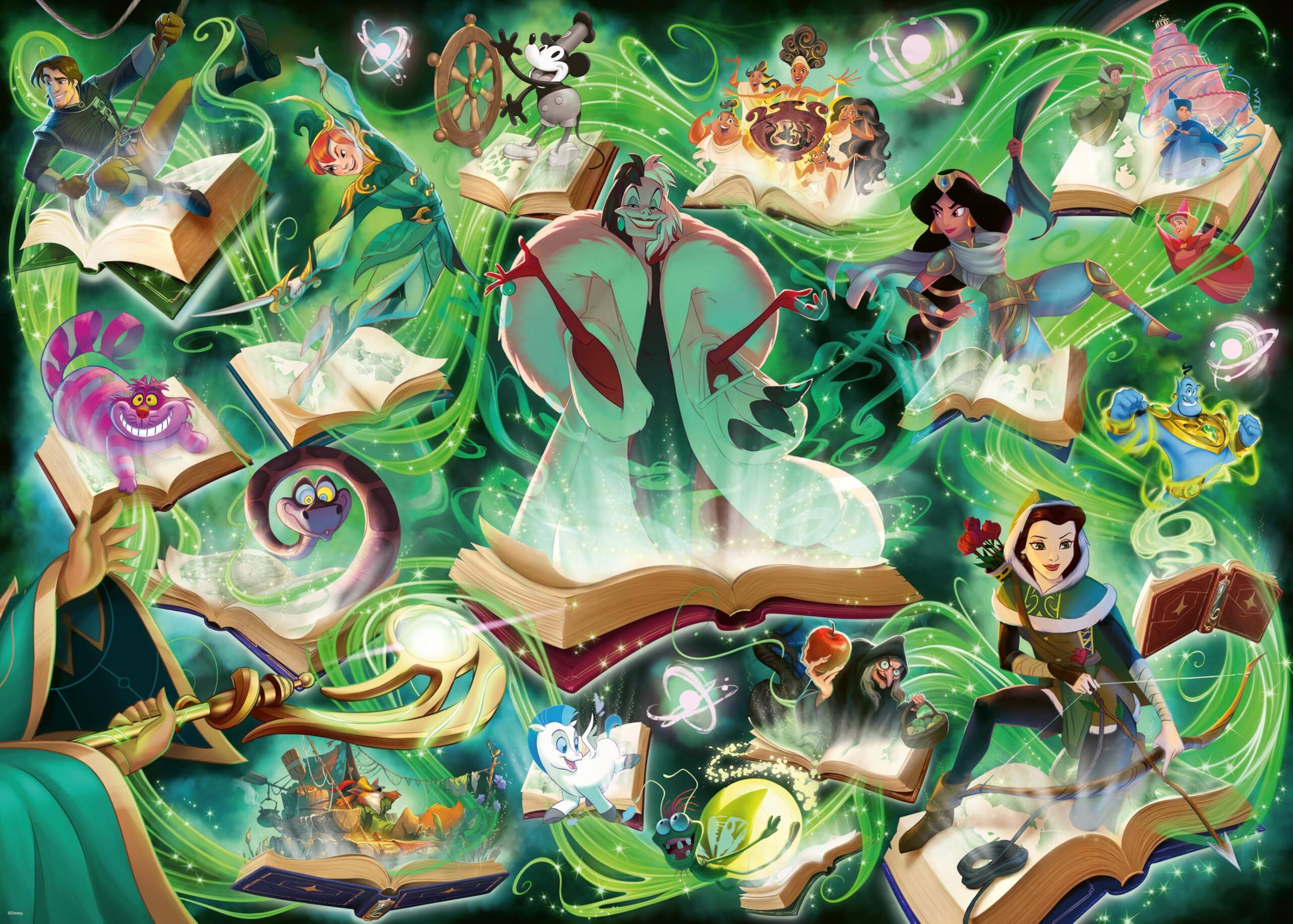 Front. Ravensburger - Ravensburger Disney Lorcana - Glimmers of The Realm: Emerald 1000 Piece Jigsaw Puzzle | Premium Quality Made in Europe |.