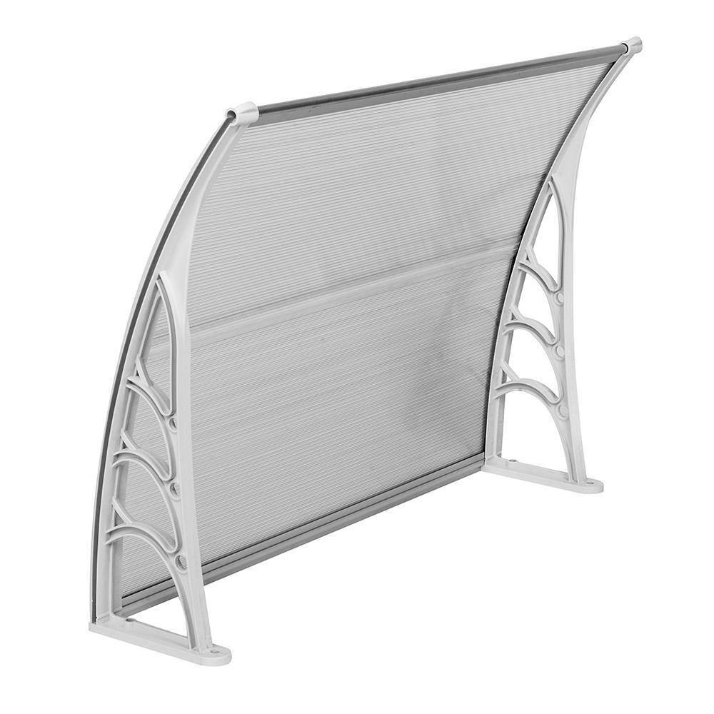 Left. Winado - 40"x32" Polycarbonate Cover Front Door Outdoor Patio Awning Canopy UV Rain Snow Sunlight Protection Hollow Sheet.