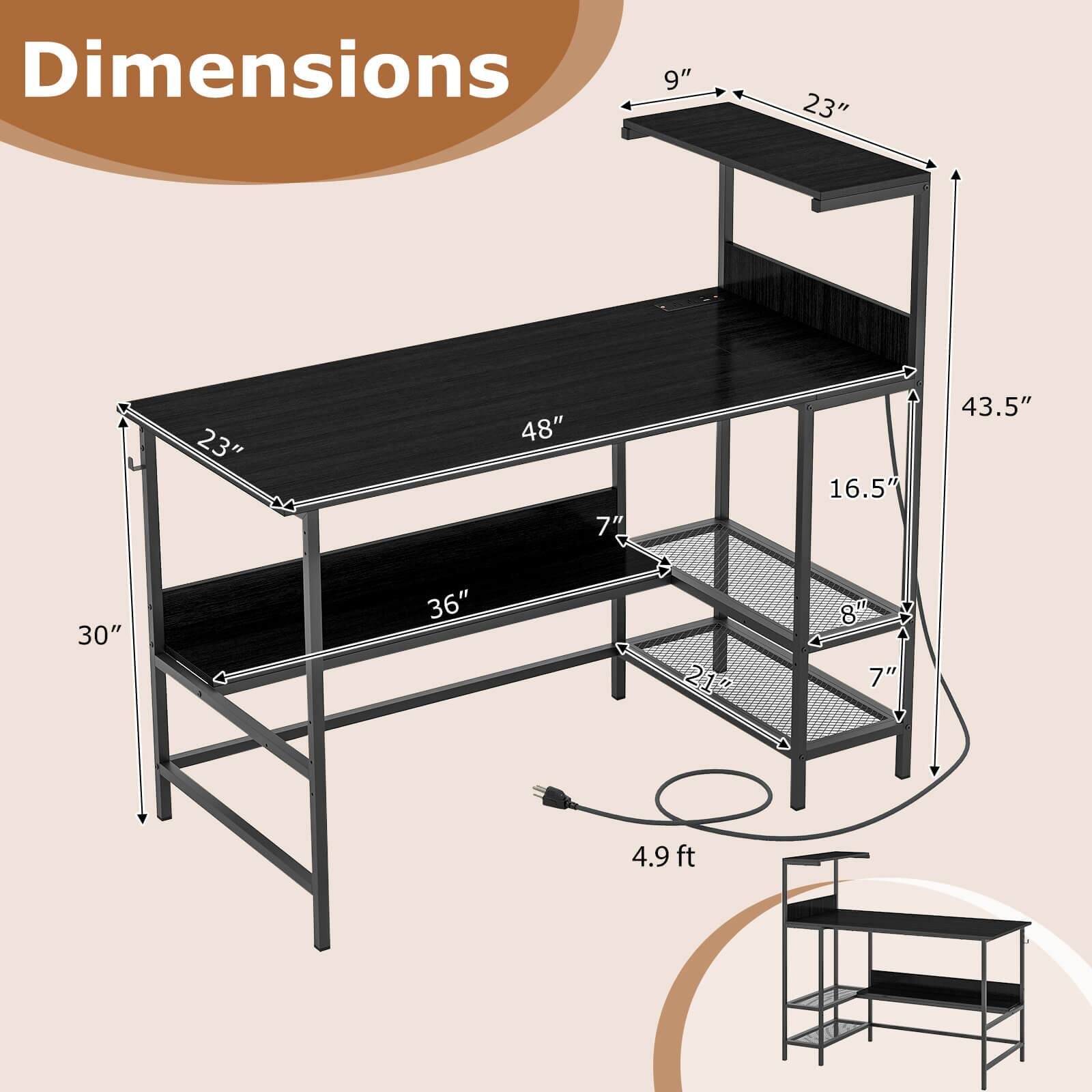 Dimensions: 9" x 23" x 23" x 48" x 7" x 16.5" x 43.5" x 30" x 36" x 21" x 8" x 7" x 4.9 ft