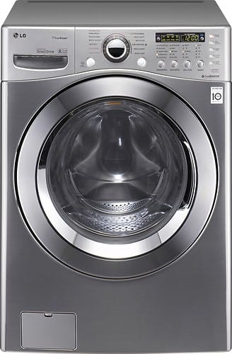 Front Standard. LG - SteamWasher 3.9 Cu. Ft. 12-Cycle Extra-Large Capacity Steam Washer - Graphite Steel.