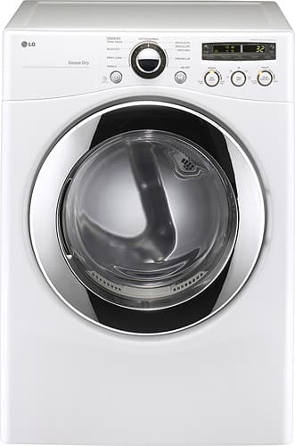 LG - 7.3 Cu. Ft. 9-Cycle Large Capacity Gas Dryer - White-Front_Standard