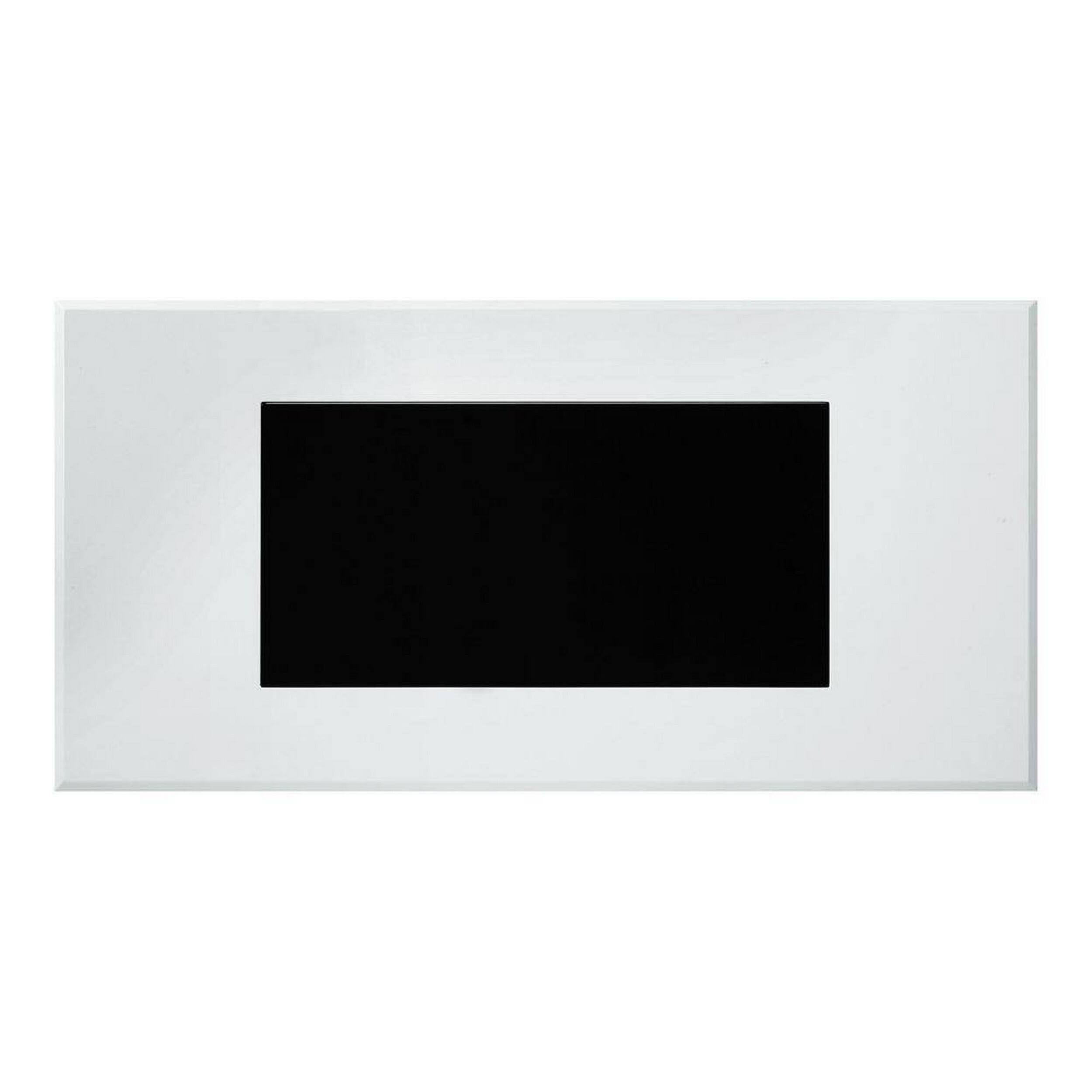 Alt View 2. Manhattan Lane - Pera 47 Inch Modern Coffee Table, Black Glass Insert, Geometric, White - Black, White.