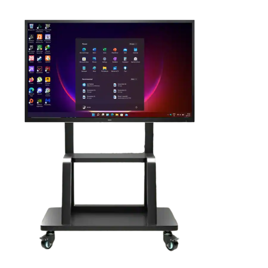 Promethean Roling Stand Smart Tech Mobile Floor Stand for Promethean ActivPanel AP4 75 Black ...