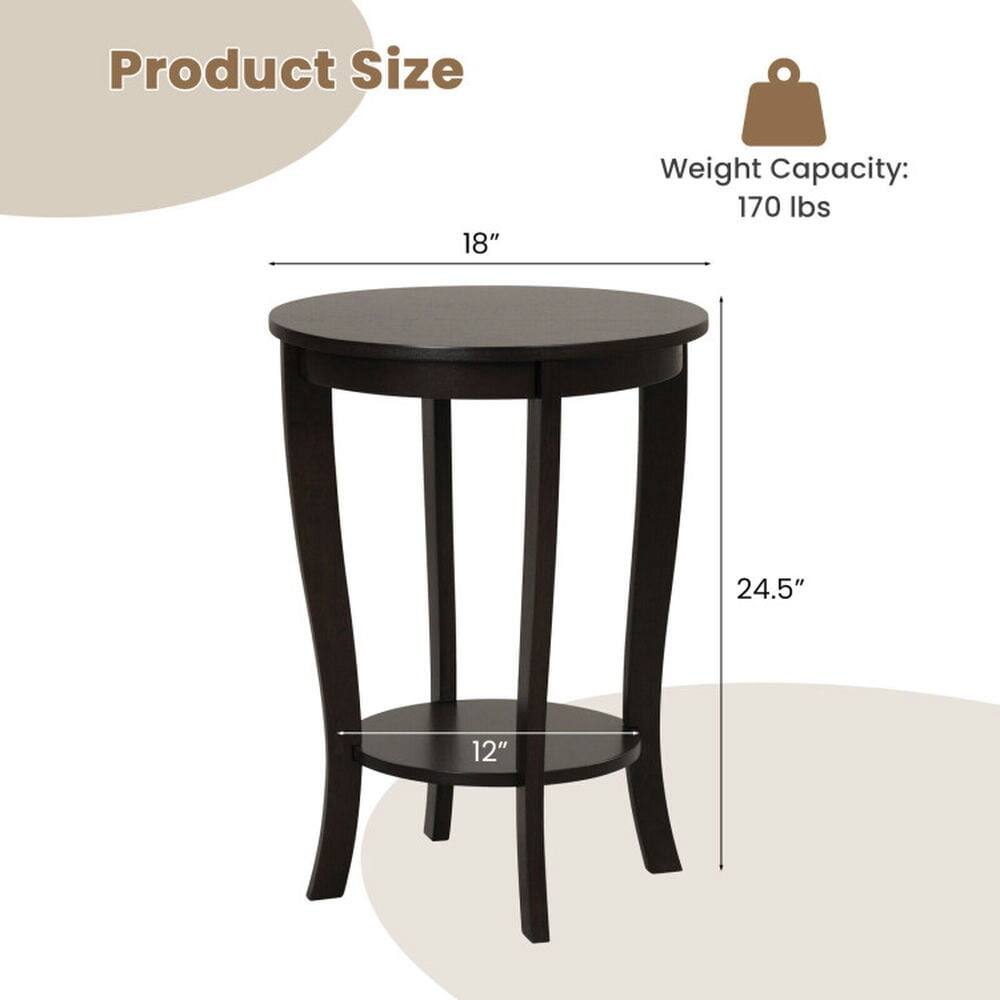 Product Size:  
- Diameter: 18"  
- Height: 24.5"  
- Bottom Diameter: 12"  

Weight Capacity: 170 lbs