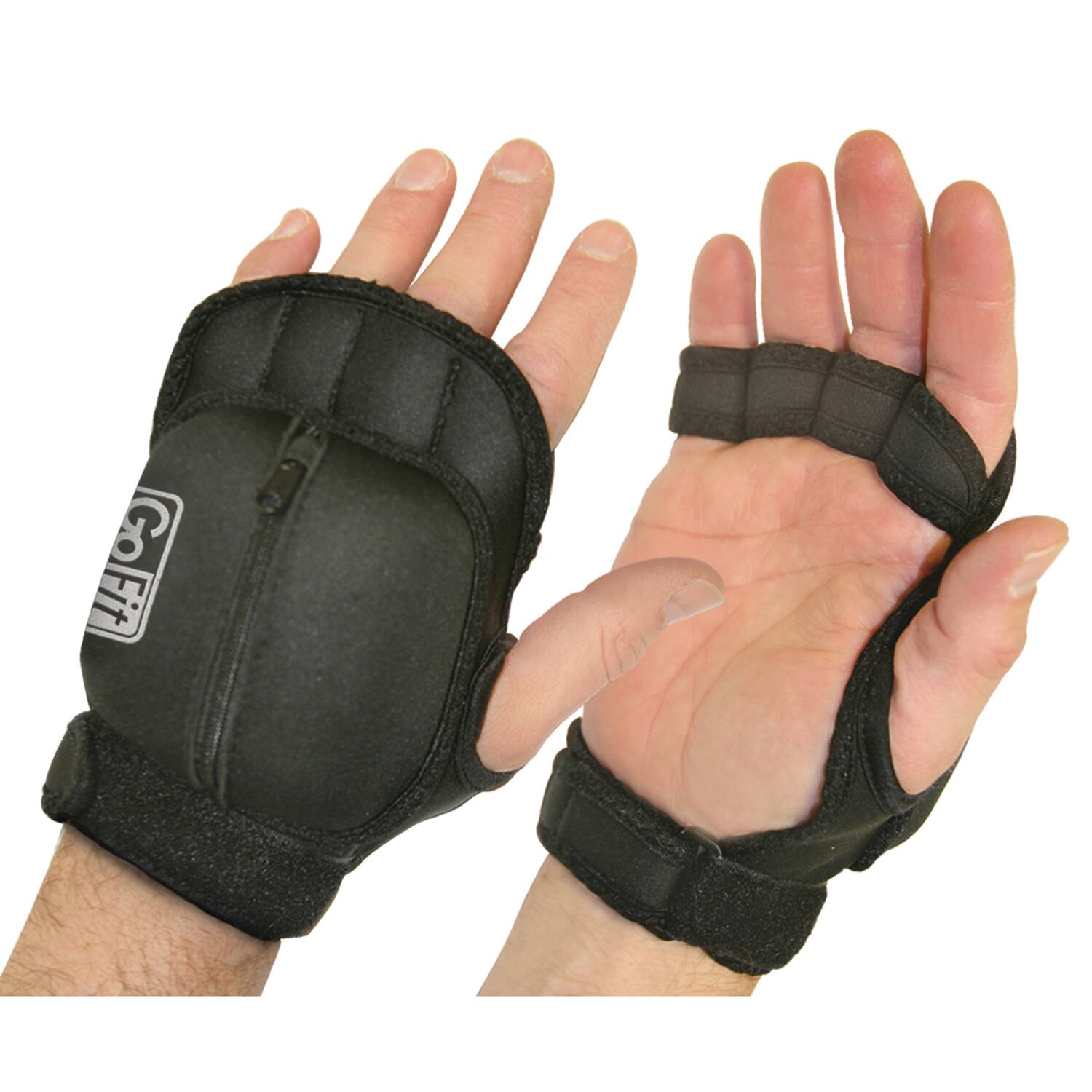 Back. GoFit - Weighted Aerobic Gloves - Black.