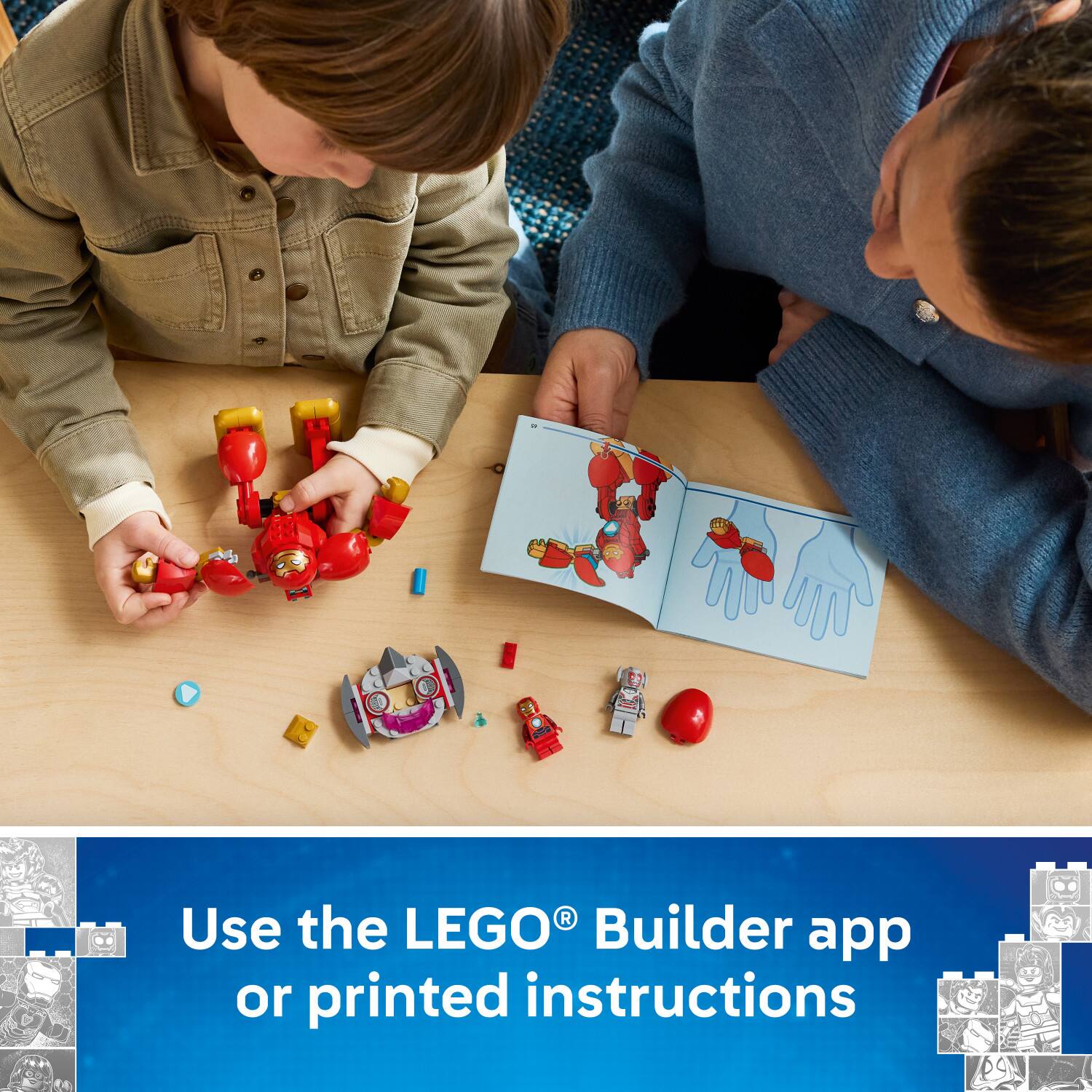 Use the LEGO® Builder app or printed instructions