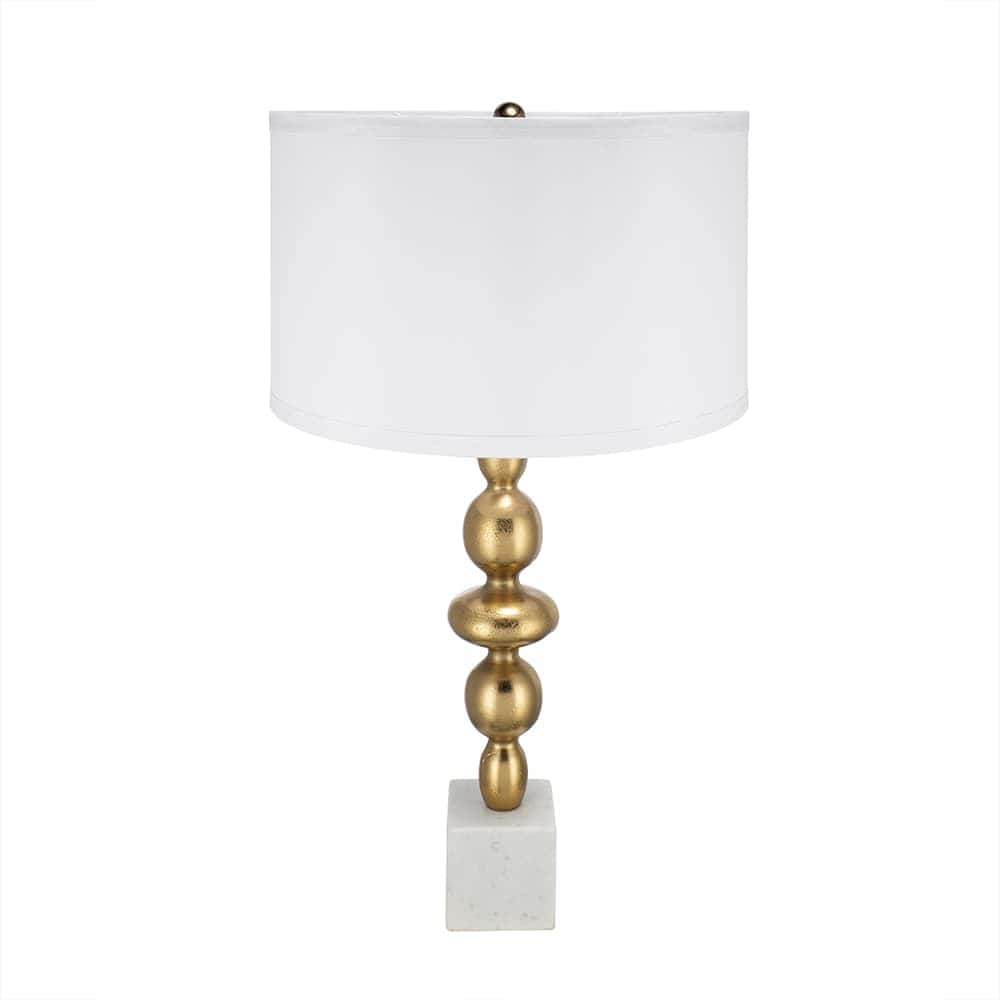 Luckbyte - 15x29.5 Inch Gold White Round Four Tiered Table Lamp Shade Assembly Required