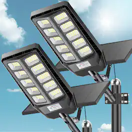 Adewalk - 2 Pack Solar Flood Lights,7000K,Waterproof,Dusk to Dawn,Motion Sensor,Remote,LED Security Lights for Yard,Garden,Garage - Black