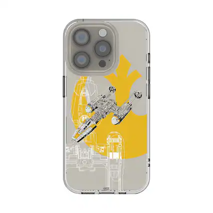 Front. Keyscaper - Star Wars: A New Hope FactionTech Clear Phone Case - Apple iPhone 15 - Y-Wing.
