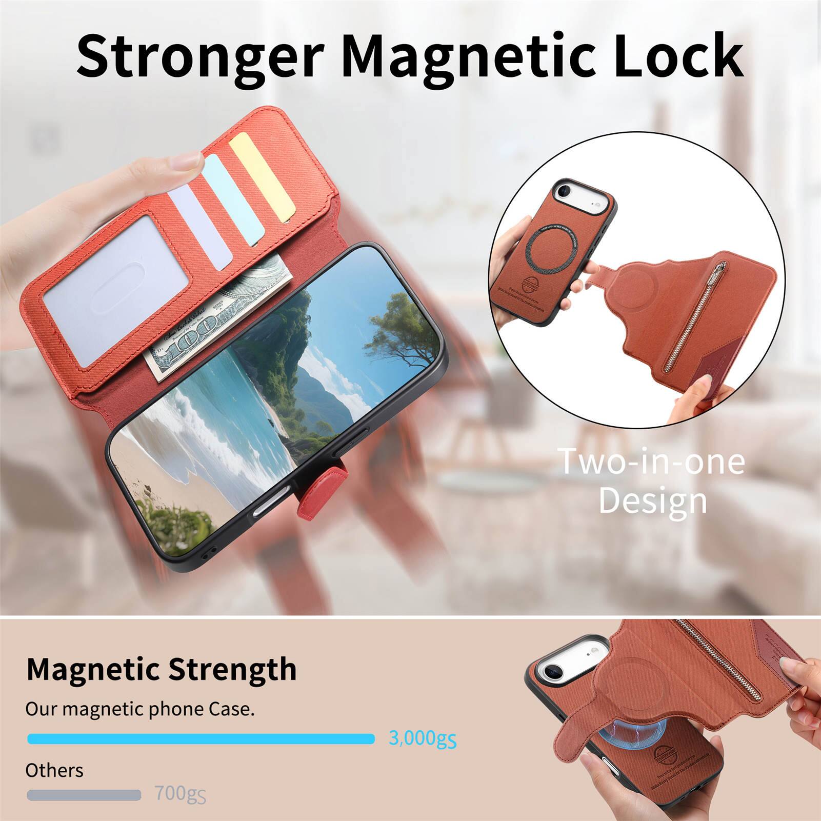 Stronger Magnetic Lock

Two-in-one Design

Magnetic Strength

Our magnetic phone case: 3,000gs

Others: 700gs
