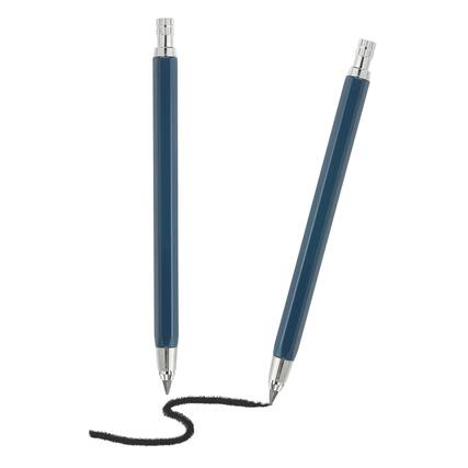 Front. Unique Bargains - 2pcs Mech Pencil 4.0mm, Lead Holder Large Metal w/ Sharpener for Drawing, Sketching, Woodworking - Blue.