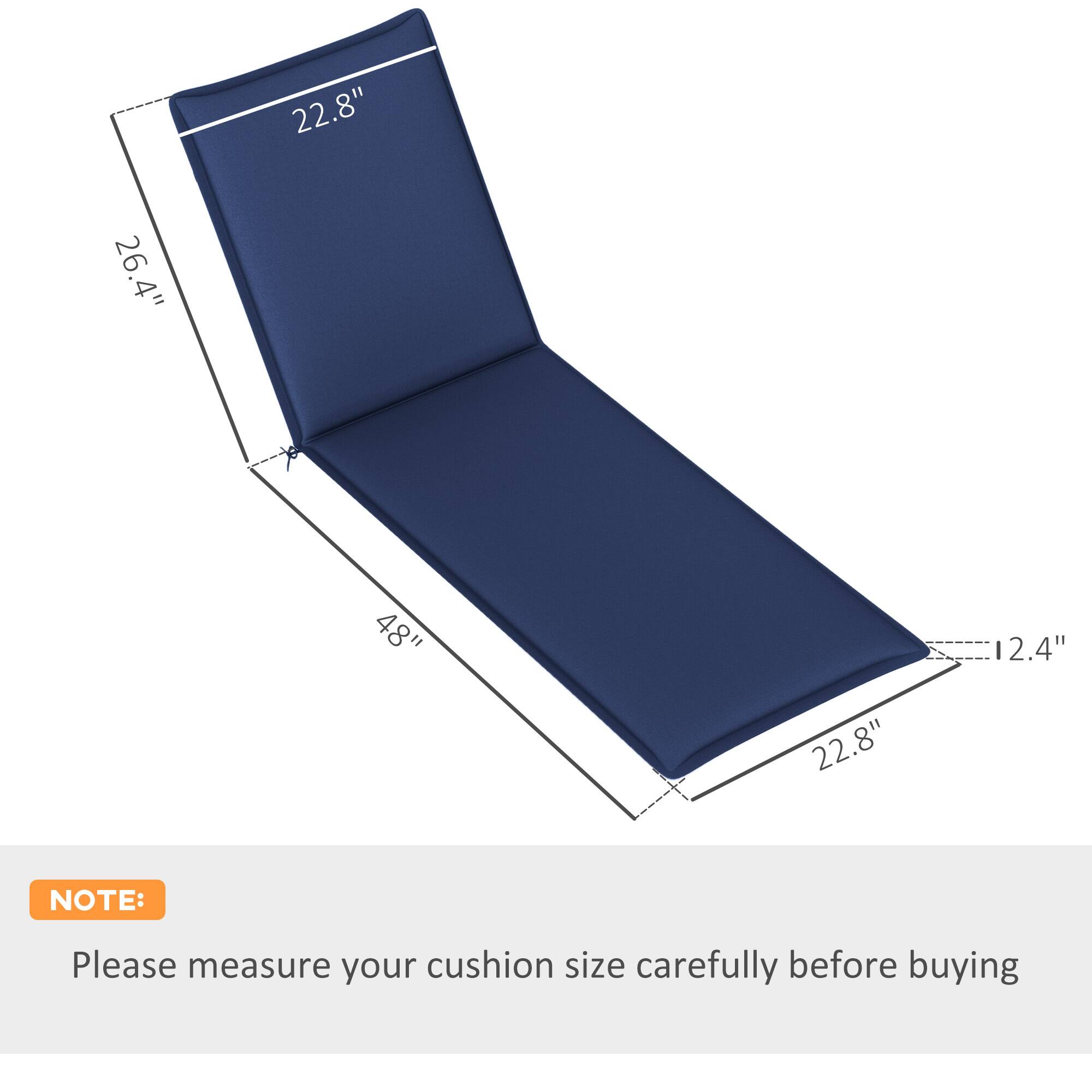 22.8" 26.4" 48" / 12.4" 22.8" NOTE: Please measure your cushion size carefully before buying