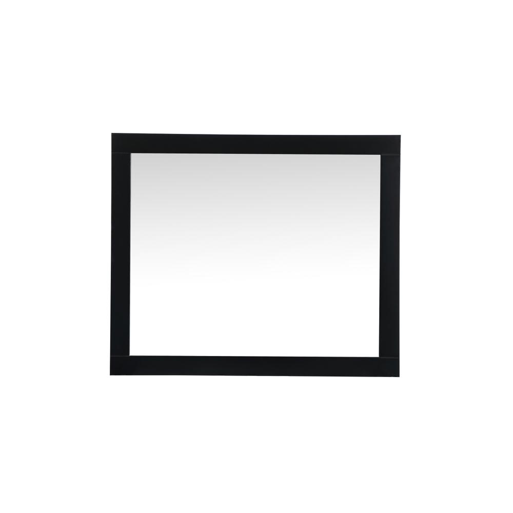 Back. Elegant Decor - Aqua vanity mirror 30x36 inch in black - Black.