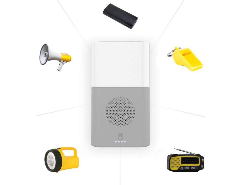 Front. BodyGuardz - Bodyguardz Portable 5-in-1  Universal Emergency Hub - WHITE AND GRAY.