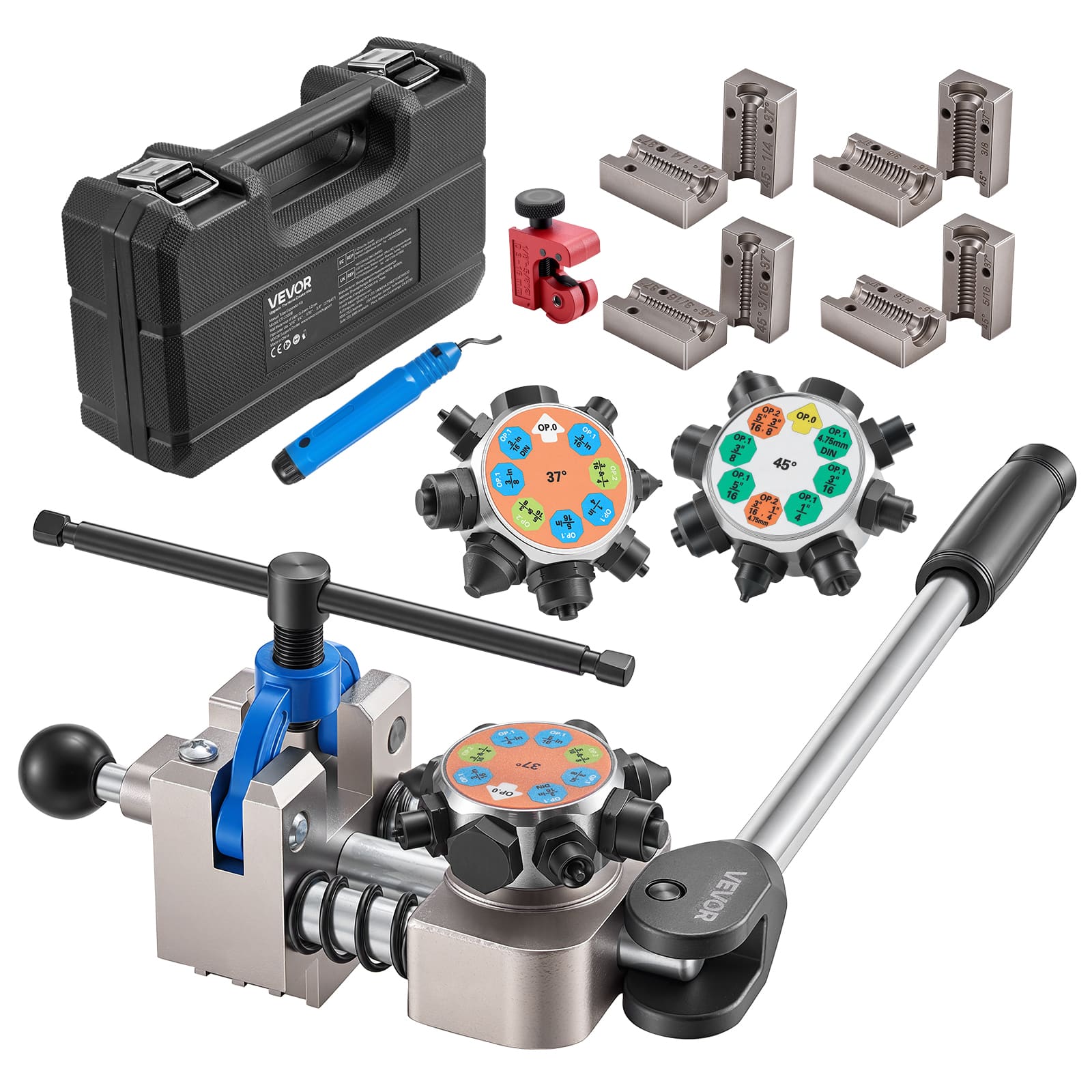 VEVOR - Professional Brake Line Flaring Tool, 45 & 37 Degree Double Flare Bubble Flare Tool Kit - Silver price history on PriceWatchPro