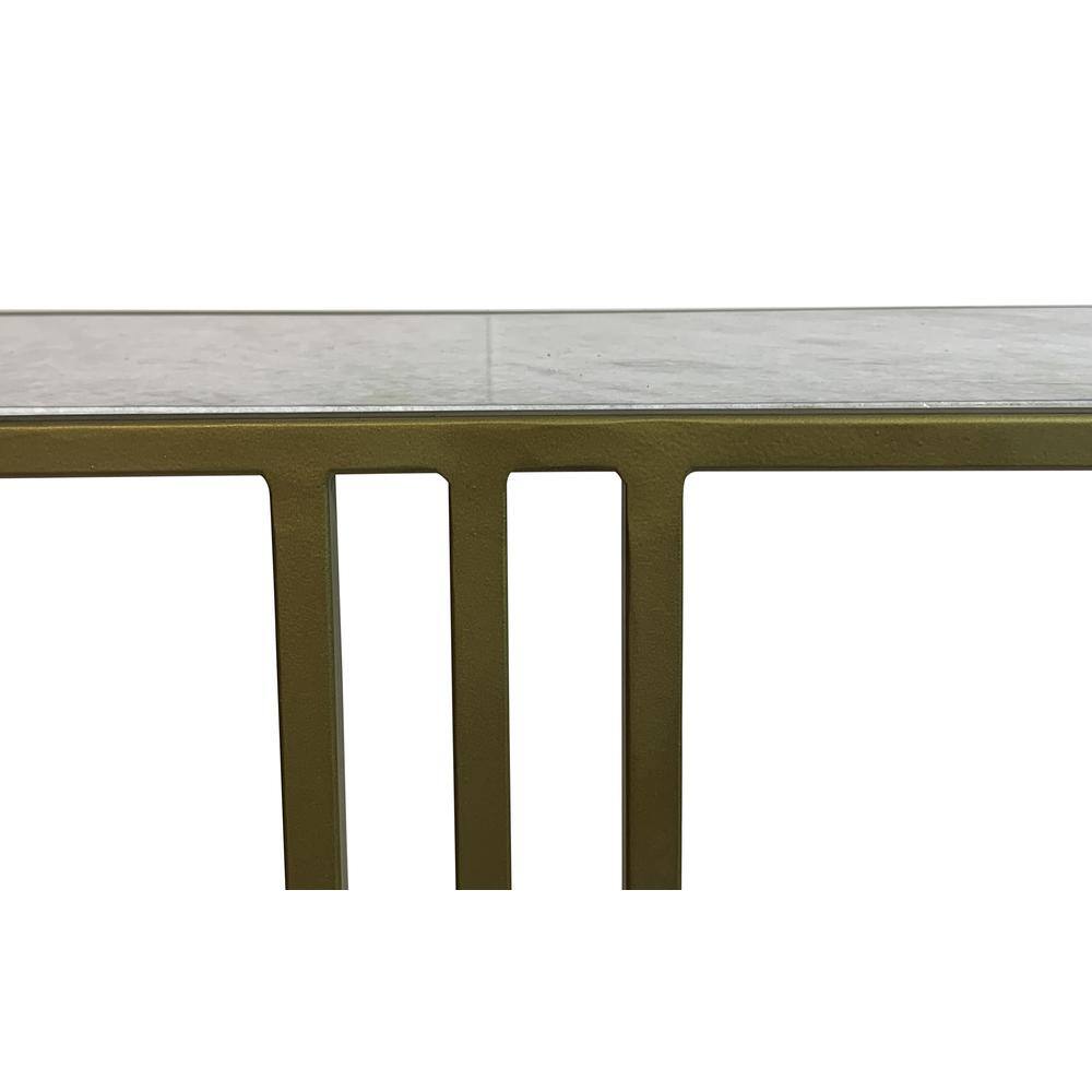 Carolina Chair & Table Marshall Console Table White Marble Antique Gold ...