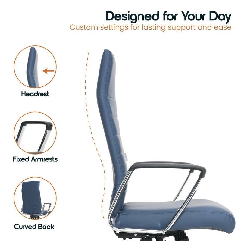 Designed for Your Day  
Custom settings for lasting support and ease  

- Headrest  
- Fixed Armrests  
- Curved Back