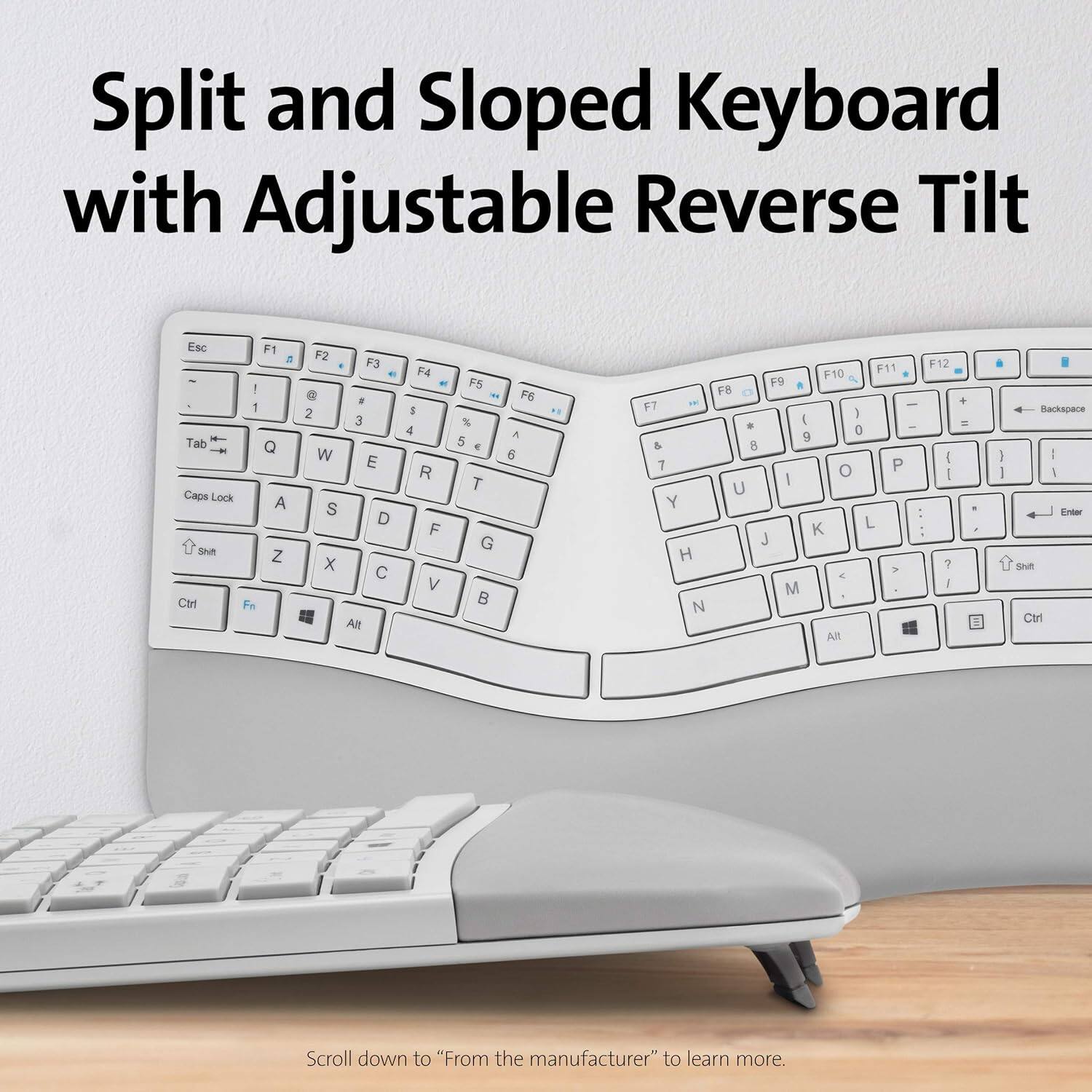 Split and Sloped Keyboard with Adjustable Reverse Tilt

Scroll down to "From the manufacturer" to learn more.