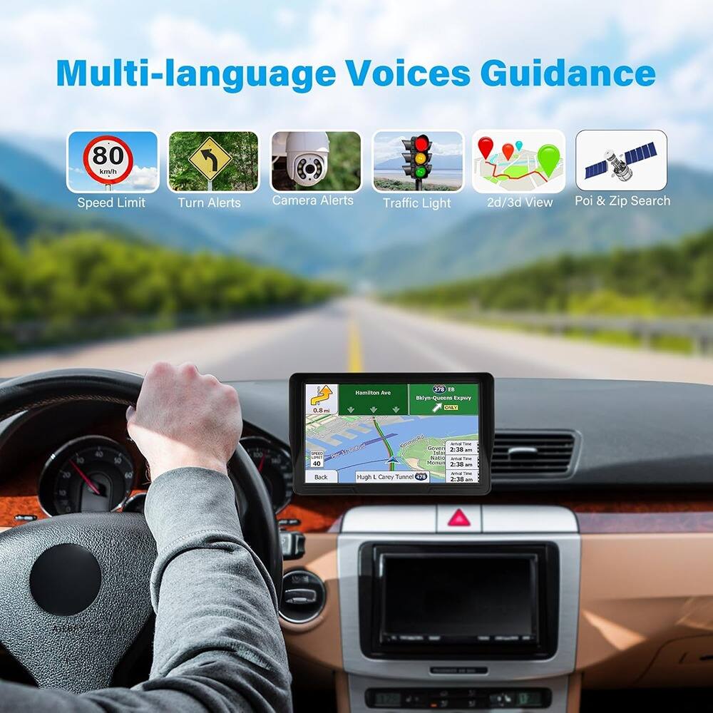 Multi-language Voices Guidance

- Speed Limit
- Turn Alerts
- Camera Alerts
- Traffic Light
- 2d/3d View
- Poi & Zip Search

Aue 278 E Bkyo-Queene Expy N 1 10 - 40 - COVE 238 a N Wsti - i Maen 2:38 - 60 Back Hugih I Carey Tunnel PS - 38