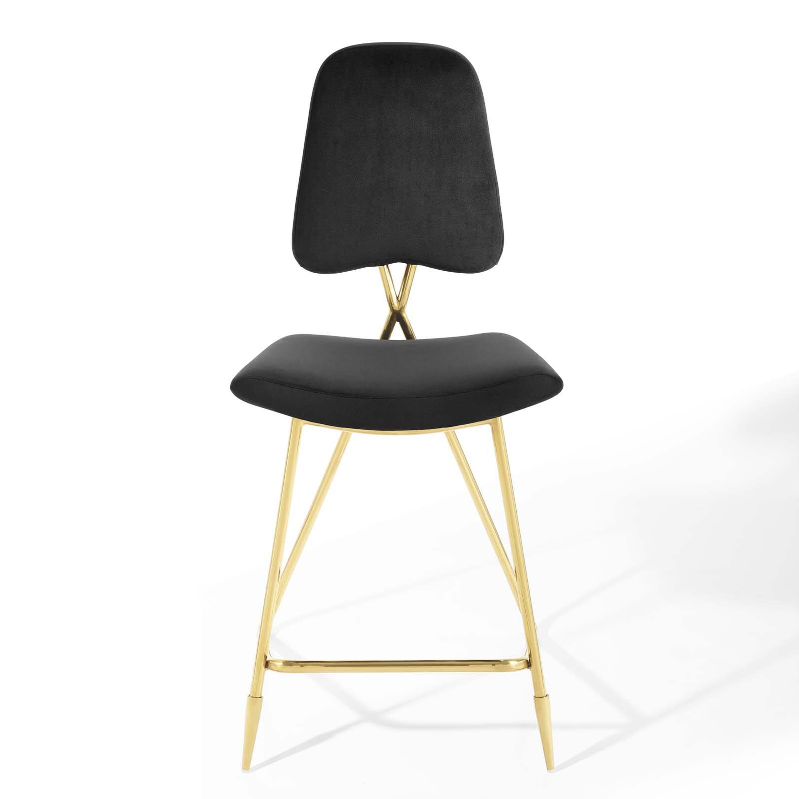 Alt View 4. Modway - Ponder Performance Velvet Counter Stool by Modway - Black.