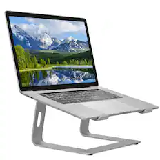 Front. Bonelk - BONELK Elevate Stance Aluminum Riser Non-Slip Laptop Stand for 11" to 17" Notebooks - Silver - Silver.