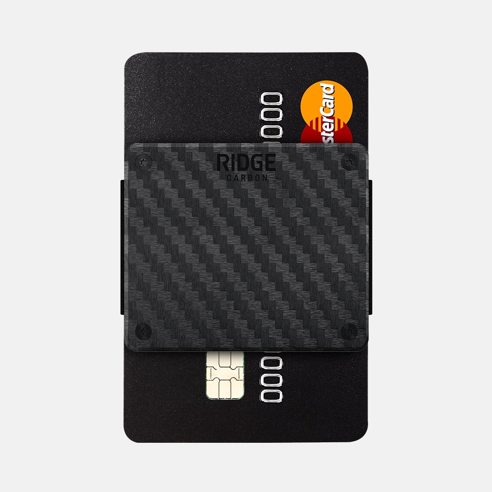 The Ridge Wallet - RIDGE LITE - Carbon Fiber 3k - Silver - Front_Zoom