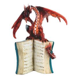 FC Design - 6"H Volcano Dragon Standing on an Open Books Figurine Statue Computer Desk Tabletop Medieval Gaming Home Decor - Multi-Color