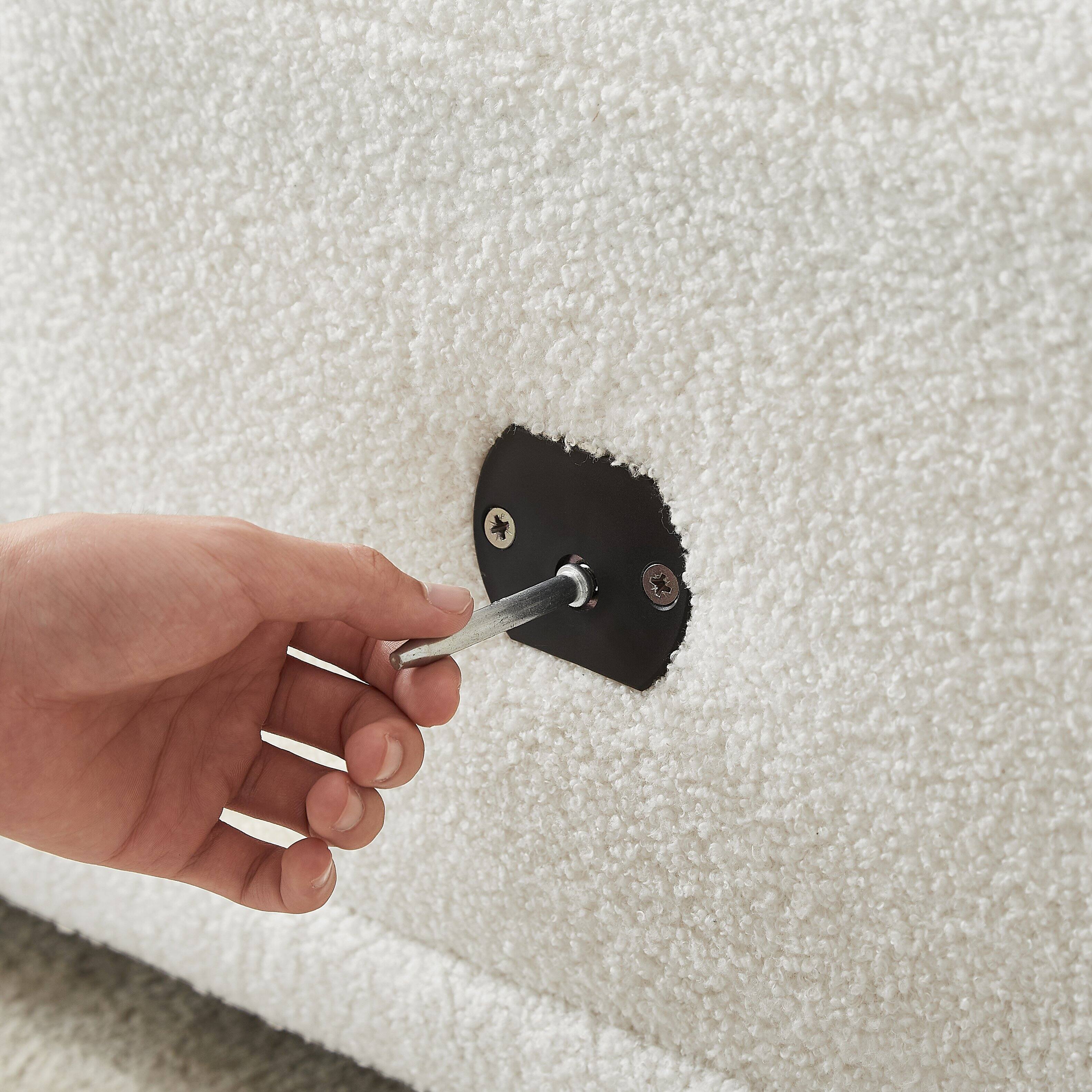 Alt View 1. Electra Tech Xpress - FREEHOMAE-Modular L Shaped Couch with Removable Ottoman - WHITE.