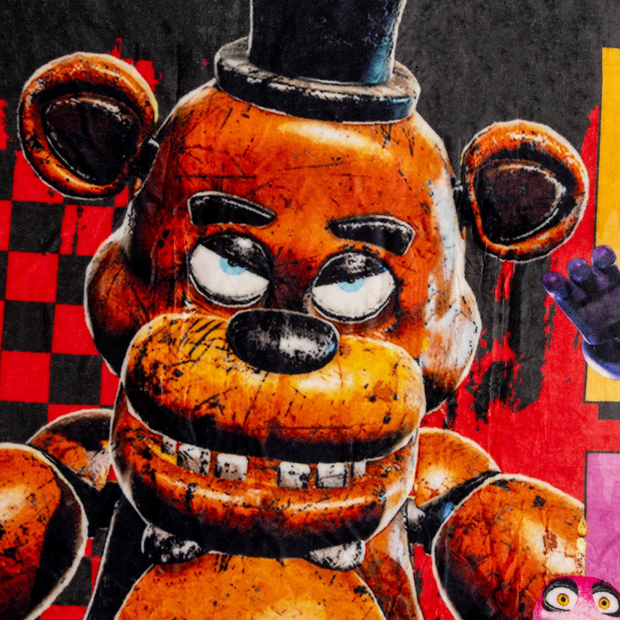 Alt View 1. Silver Buffalo - Five Nights At Freddy's "Let's Party" Raschel Throw Blanket | 45 x 60 Inches - Multi-Color.
