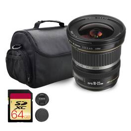 Canon - EF-S 10-22mm f/3.5-4.5 USM Lens (9518A002) 64GB Card Landscape Photography Bundle - Black