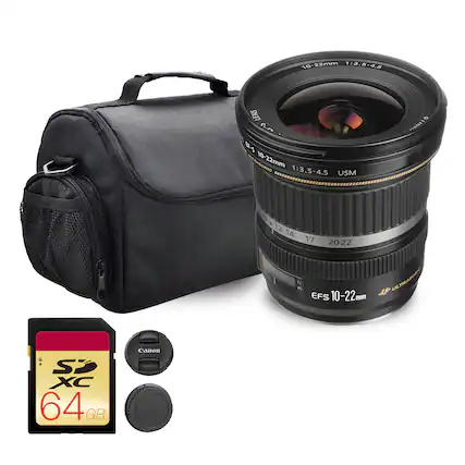 10-22mm 1:3.5-4.5 LENS Canon 10-22mm 1:3.5-4.5 USM ULTRASONIC EFS 10-22mm 1:3.5-4.5 SD XC 64GB Canon