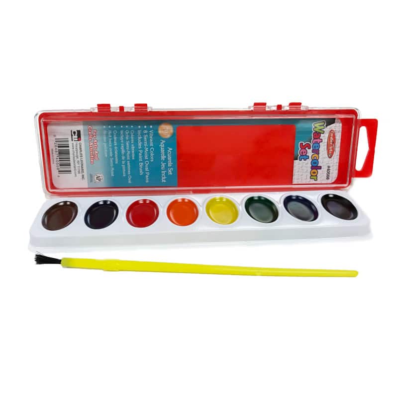 Charles Leonard - Water Color Set Paint  Oval Pan w/Brush 8 Assorted Colors 1 Set price history on PriceWatchPro