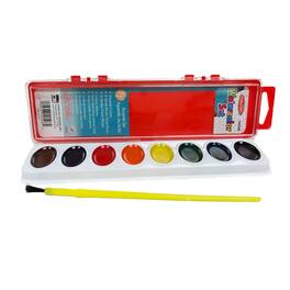 Charles Leonard - Water Color Set Paint Oval Pan w/Brush 8 Assorted Colors 1 Set