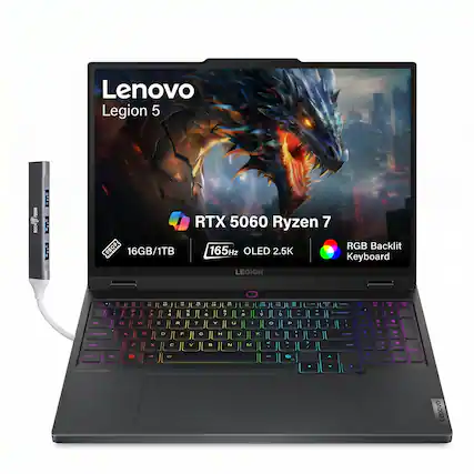 Lenovo Legion 5 - ROOM ...- : RTX 5060 Ryzen 7 0GOD 16GB/1TB 165Hz OLED 2.5K LEGION RGB Backlit Keyboard