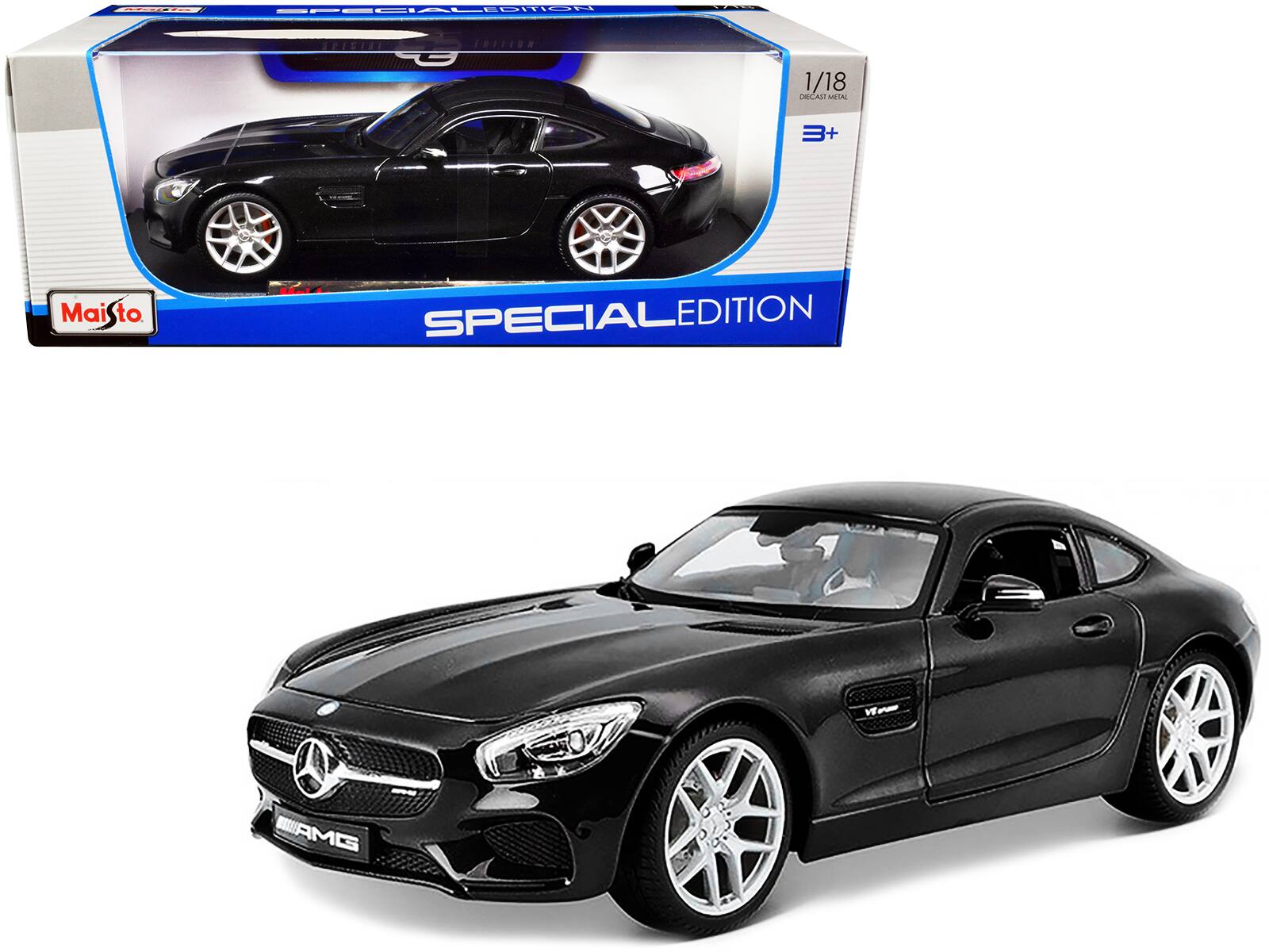 Mercedes Benz AMG GT "Special Edition" 1/18 Diecast Model Car by Maisto - Black Metallic