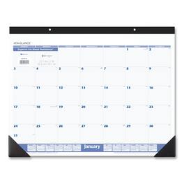 AT-A-GLANCE - Desk Pad 22 x 17 White Sheets Black Binding Black Corners 12 Month Jan to Dec 2026