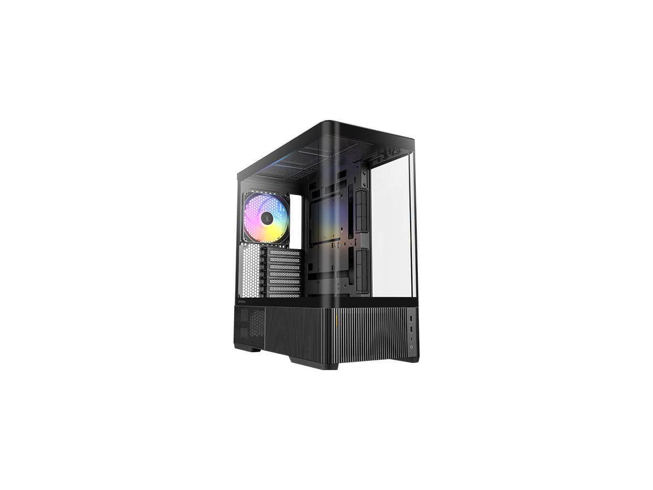 Alt View 1. Antec - Antec C6 Curve ARGB Mid-Tower, Tempered Glass, 3 Fans, 360mm Radiator, 450mm GPU, Type-C 10Gbps - Black.
