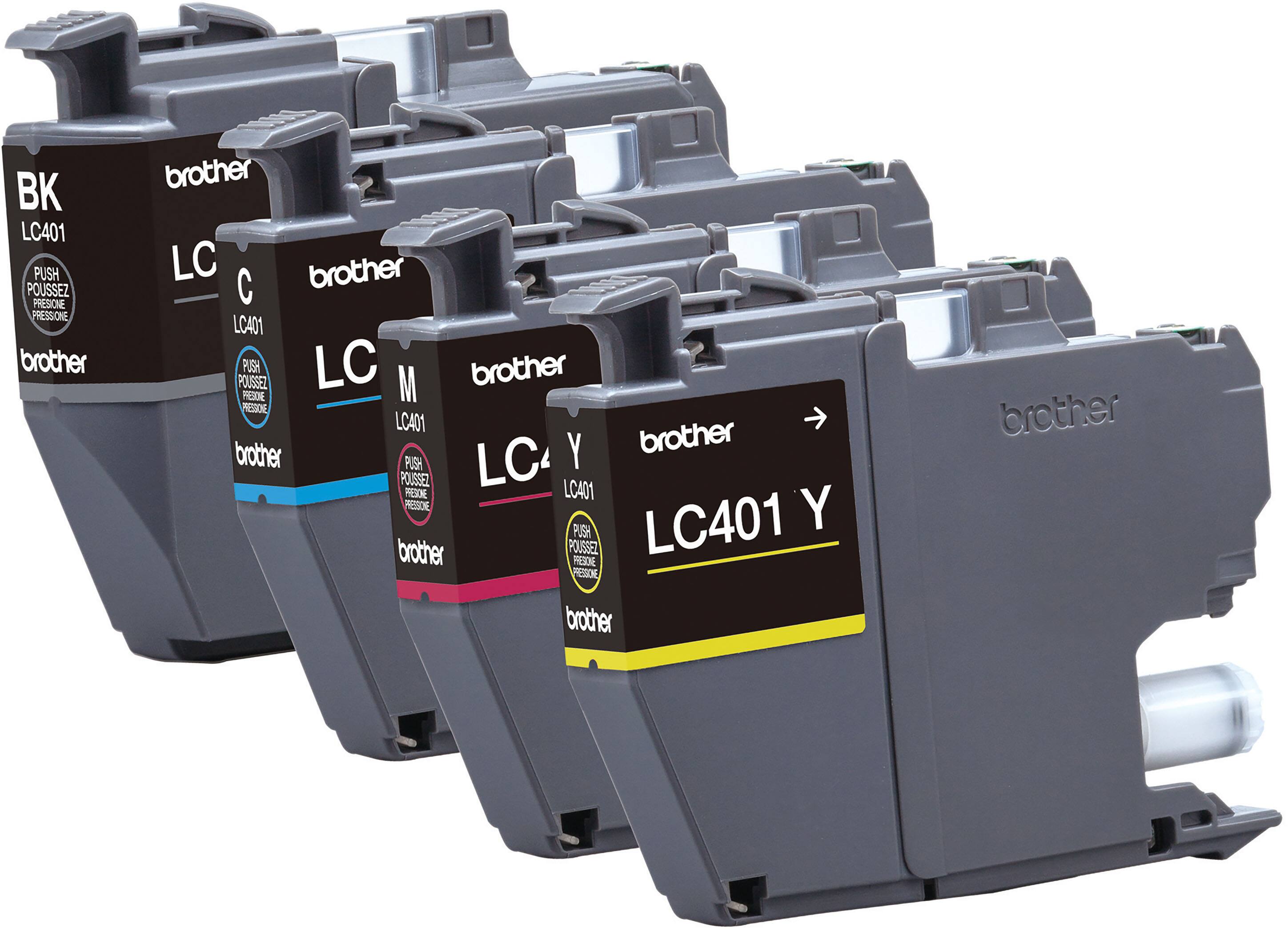 BK LC401  
PUSH POUSSEZ PRESIONE  

LC C LC401  
PUSH POUSSEZ PRESIONE  

LC M LC401  
PUSH POUSSEZ PRESIONE  

LC Y LC401  
PUSH POUSSEZ PRESIONE  

brother  
LC401 Y