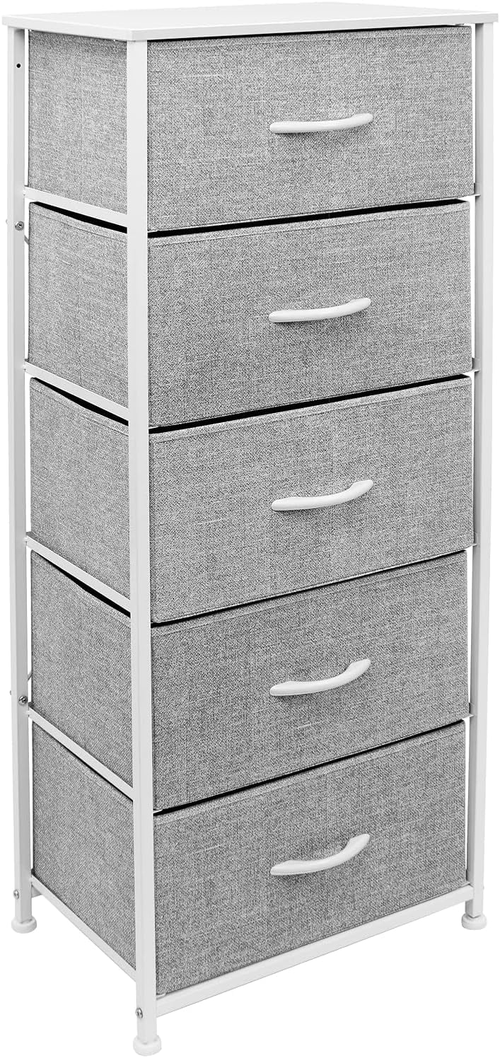 Front. Sorbus - Sorbus Nightstand with 5 Drawers, Tall Storage Dresser Tower Organizer for Bedroom, Hallway, Closet, College Dorm - White.